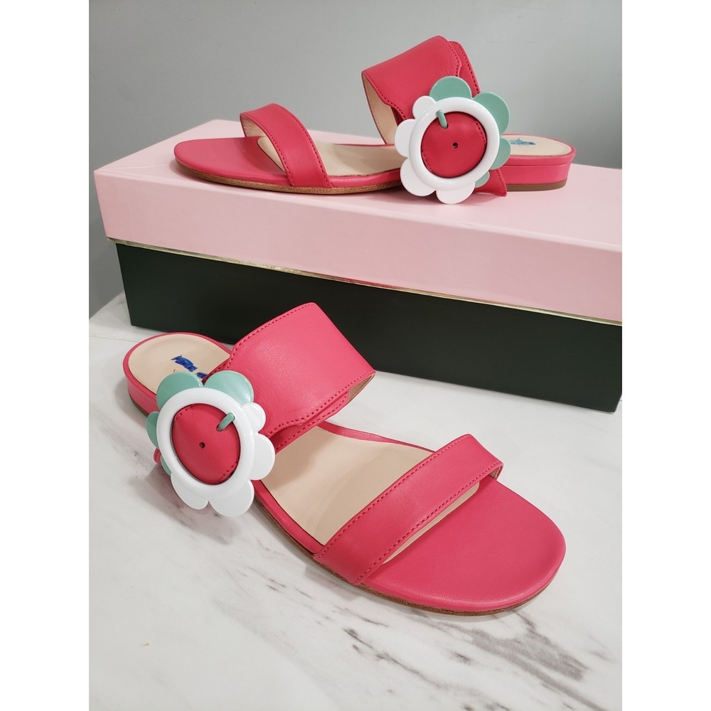 NEVER WORN 7.5 Kate Spade New York Womens Fabi Flat Sandals Pink 3d daisy flower
